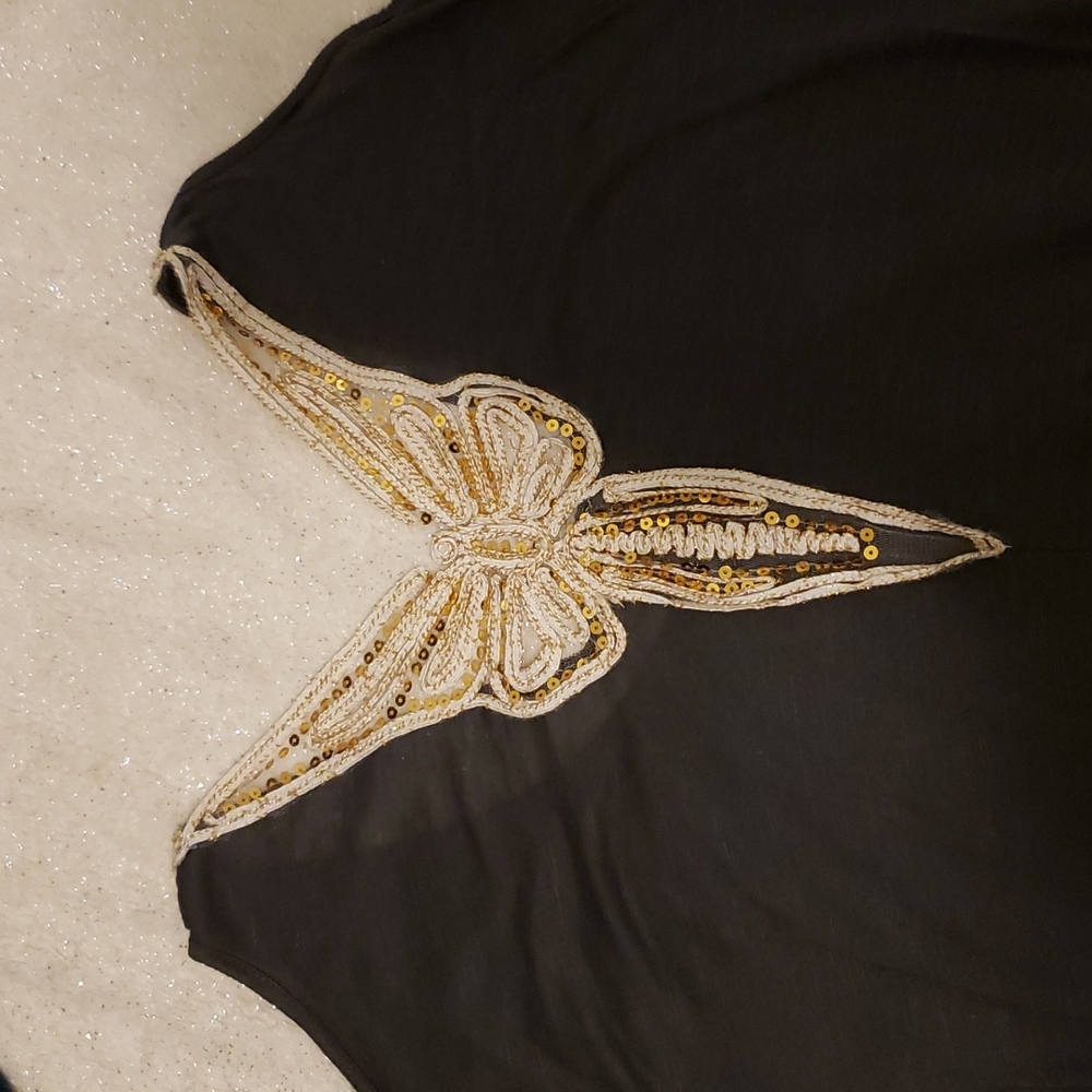 Cold Shoulder Sequin Top - Picture 6 of 10